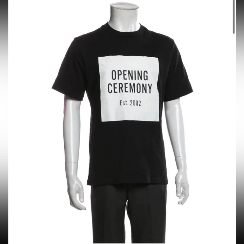 Opening ceremony black logo T-shirt
